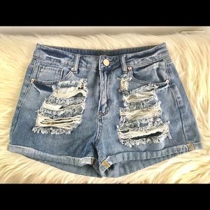 Ashley Mason Ripped Denim Shorts